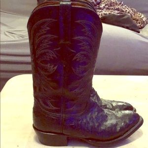 Lucchese ostrich skin boots
